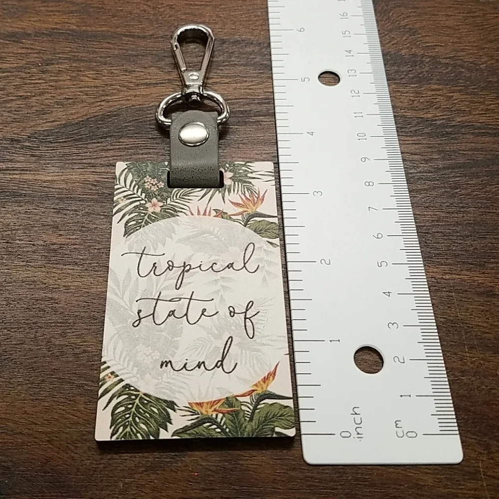 Tropical State of Mind Purse Charm  Keyring 2x3.5 New